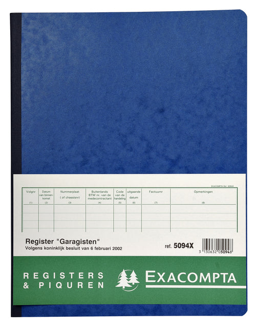 Exacompta - Register piqure garagisten 320x250mm 80vel assorti