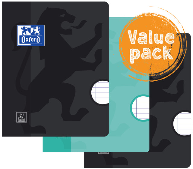 Oxford - Schrift oxford school a4 lijn 72pag 80gr 3st ass