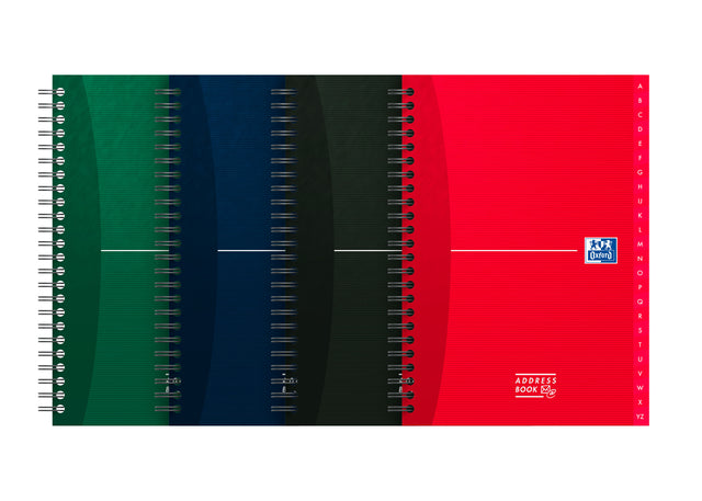 Carnet d'adresses Oxford Essentials A5 72 feuilles double spirale assorties | 5 pièces