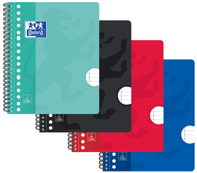 Bloc collège Oxford School A5+ ligne 17 trous 80 feuilles assorties | 5 pièces