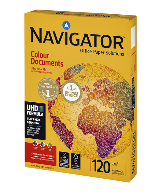 Papier copie Navigator Color Documents A3 120gr blanc 500 feuilles | 4 pièces