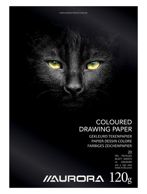 Bloc à dessin Aurora A4 20v 120gr papier à dessin coloré
