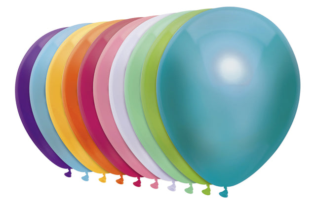 Haza - Ballon haza uni 30cm 50 stuks metallic assorti