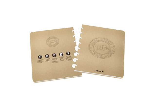 Cahier Adoc BIO A5 diamant 5x5mm 144 pages 90gr kraft | 10 morceaux