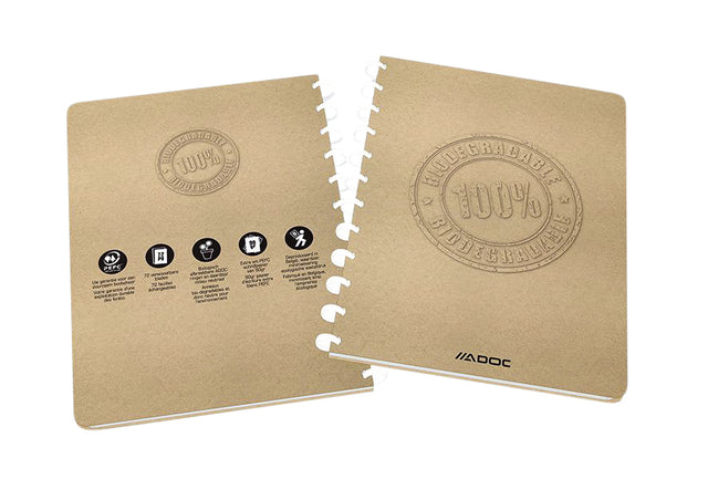 Cahier Adoc BIO A4 diamant 4x8mm 144pages 90gr kraft | 10 morceaux