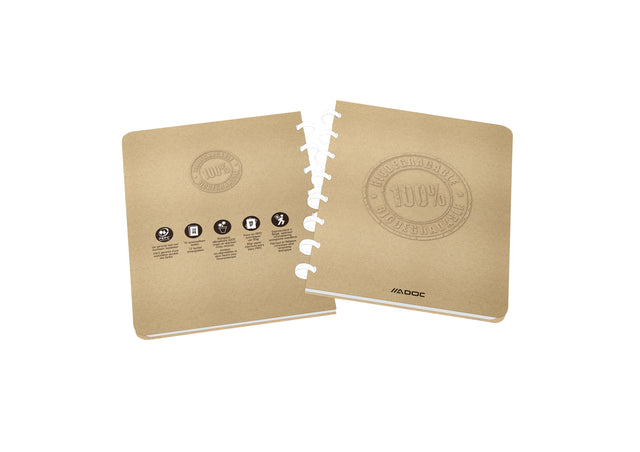Cahier Adoc BIO A5 diamant 4x8mm144page 90gr kraft | 10 morceaux