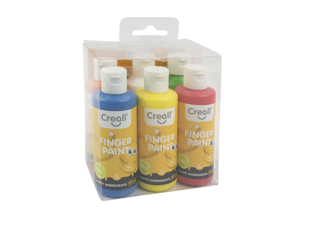 Creall - Vingerverf creall happy ingredients 6 kleuren 80ml
