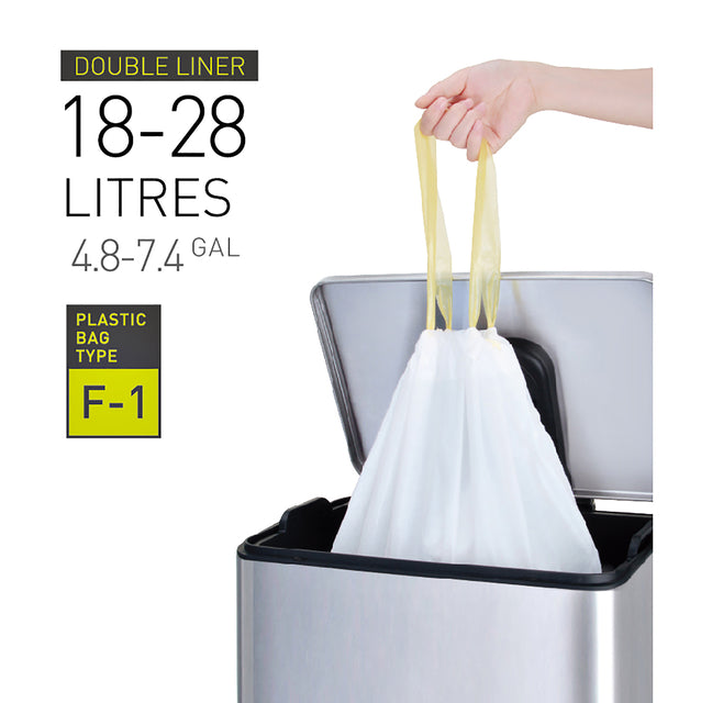 Sac poubelle EKO MDPE type F1 avec cordon 49x68cm 18-28L blanc