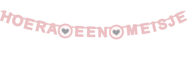 Haza - Letterslinger hoera een meisje roze