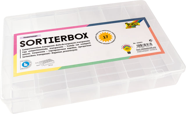 Folia Paper - Opbergdoos folia 17 vakken 18x26.5x4cm transparant