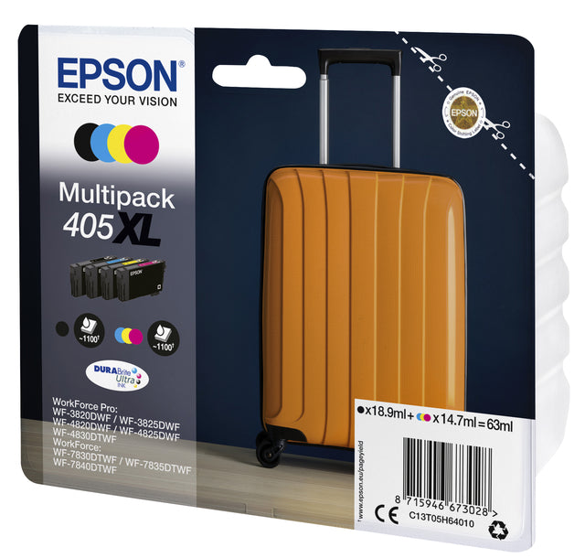Cartouche d'encre Epson 405XL noir + 3 couleurs