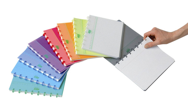 Cahier Adoc A5 21x16.5cm diamant 144pages 90gr PP assortis | 10 morceaux