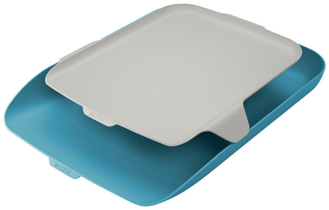 Corbeille à courrier Leitz Cosy avec organiseur de bureau bleu | 128 pièces
