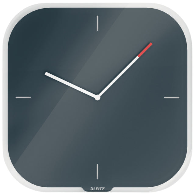 Horloge murale Leitz Cosy verre gris
