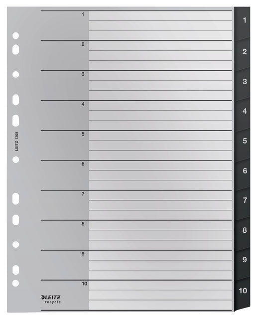Leitz - Tabblad leitz recycle a4 1-10 extra breed pp | 100 stuks