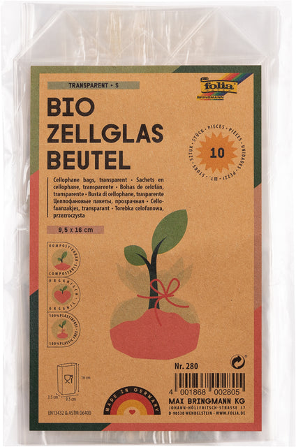 Folia Paper - Cellofaanzak folia 95x160mm 10 stuks transparant | 10 stuks