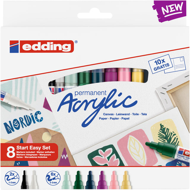 Marqueur acrylique edding kit de démarrage petit scandinave