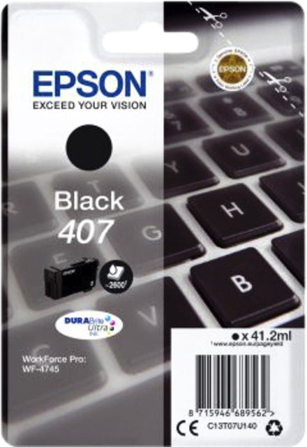 Cartouche d'encre epson 407 t07u140 noir | 5 pièces