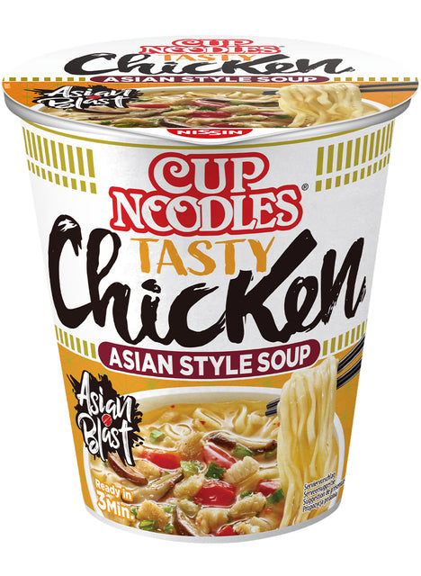 Noodles Nissin tasse de poulet savoureux | 8 pièces