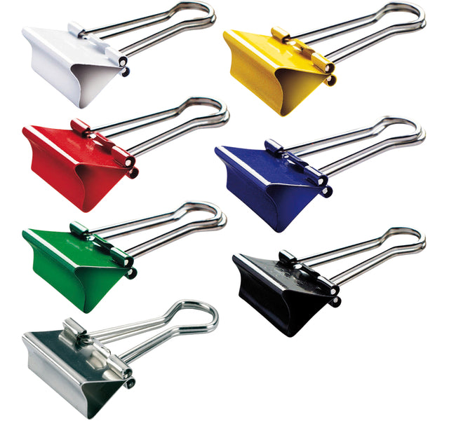 Maul - Papierklem 215 foldback 19mm capaciteit 7mm assorti 12 stuks