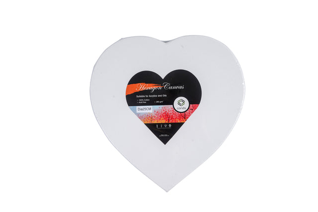 Conda - Canvas conda hart 25 cm gebleekt katoen | 10 stuks