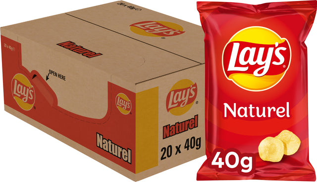Lay's - chips naturel zakje 40gr | 20 stuks