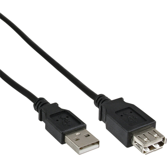InLine - Kabel inline verleng usb-a 2.0 m/v 1.8 m zwart