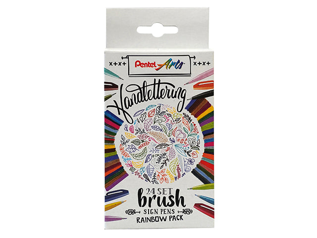 Brushpen Pentel Sign SES15C pochette Rainbow 24 couleurs