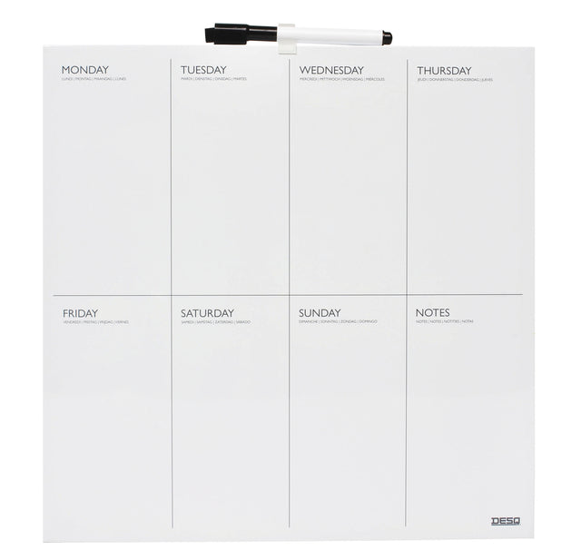 Desq - Planbord week desq 35x35cm magnetisch