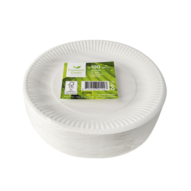 Assiette IEZZY Ø 230 mm carton 100 pièces blanc