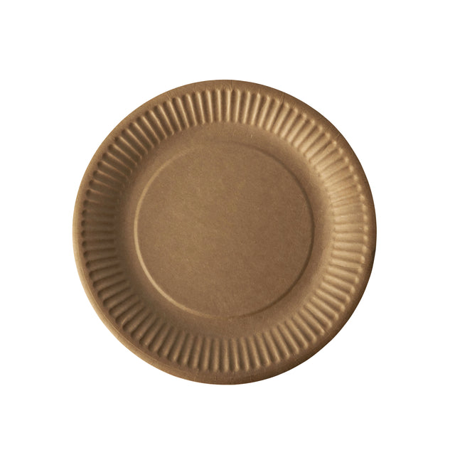 Assiette Papstar 190mm carton marron | 16 pièces
