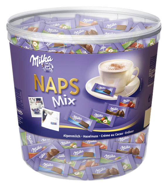 Milka - Chocolade milka naps mixbox (ca 207st) silo 1kg