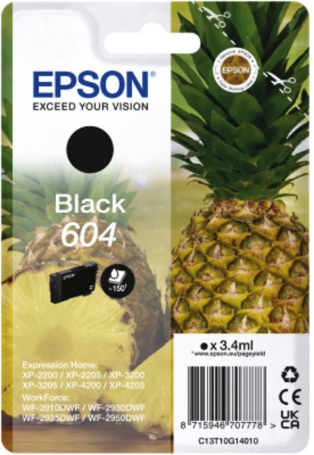Cartouche d'encre Epson 604 T10G14 noire