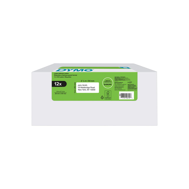 DYMO - Etiket dymo labelwriter adressering 25x54 12st wit