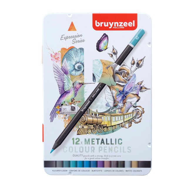 Crayon de couleur Bruynzeel 12 couleurs métalliques