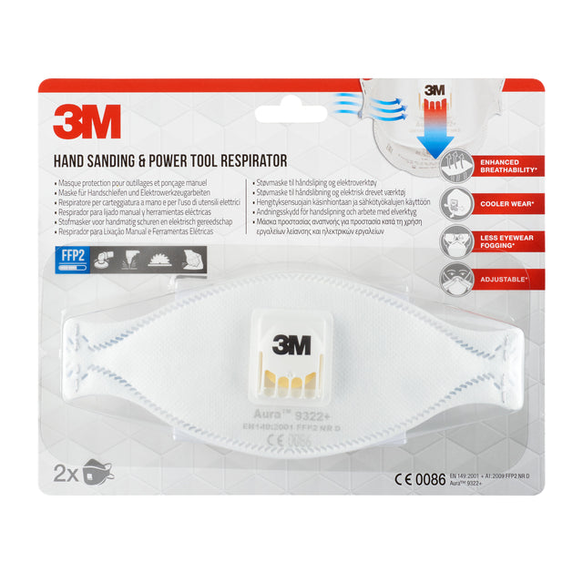 3M - Stofmasker 3m aura 9322 ffp2 ventiel 2st | 6 stuks