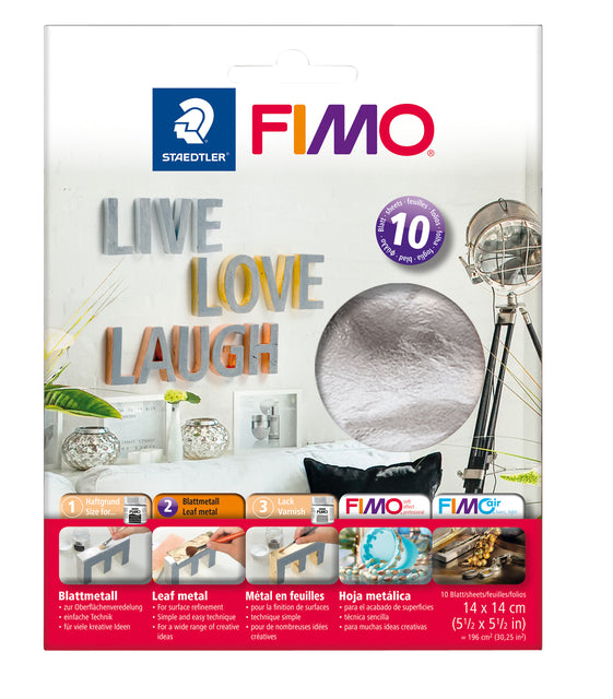 Fimo Staedtler - Bladmetaal fimo zilver 10 vel | 5 stuks