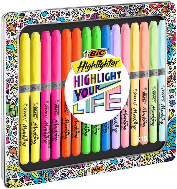 Bic - Markeerstift bic highlight your life in blik ass