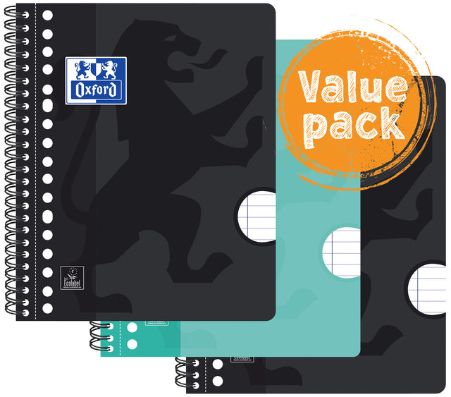 Oxford - Collegeblk oxf a5+ ln 17g 160pag 80gr assorti