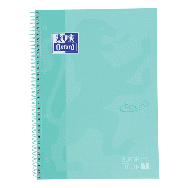 Carnet Oxford Touch Europeanbook A4+ ligne 4 trous 80 feuilles pastel menthe