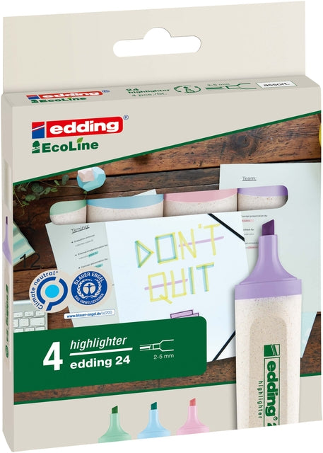 Marqueur edding 24 couleurs pastel Ecoline ass
