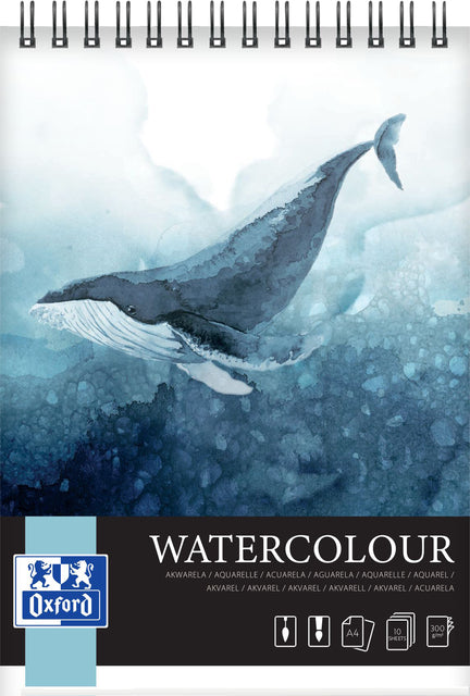 Bloc dessin Oxford Aquarelle A4 spirale 10 feuilles 300gr