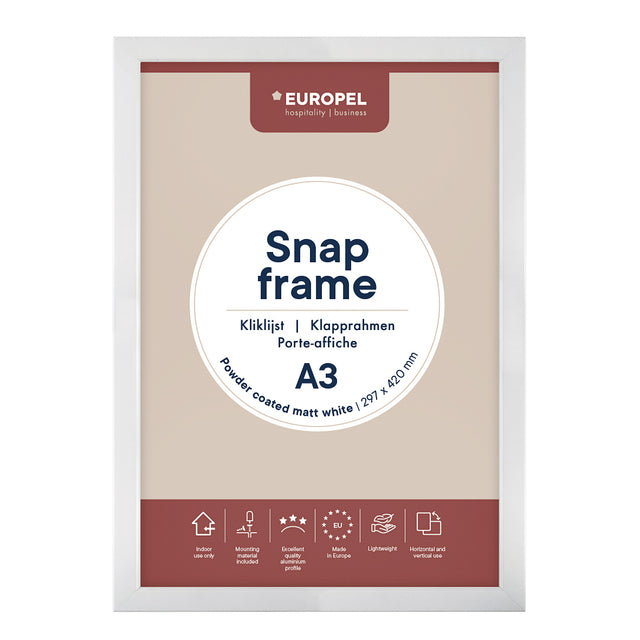 Europel - Kliklijst europel a3 25mm mat wit