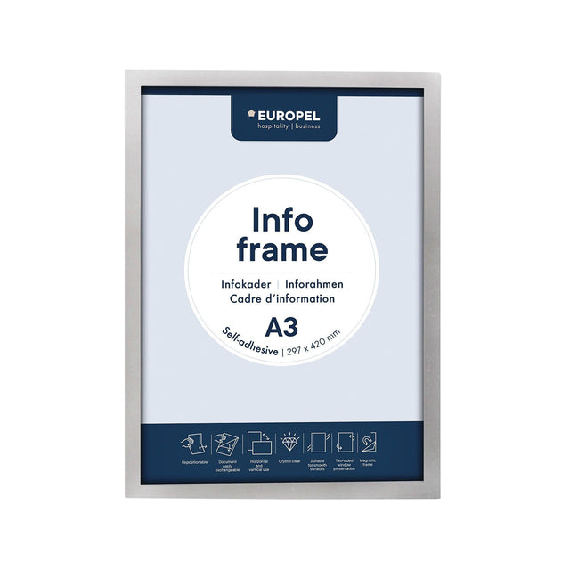 Europel - Infokader europel zelfklevend a3 zilver