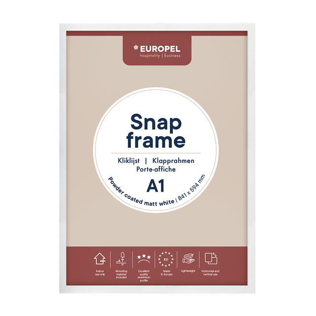 Cadre clic europel a1 25mm blanc mat | 10 morceaux