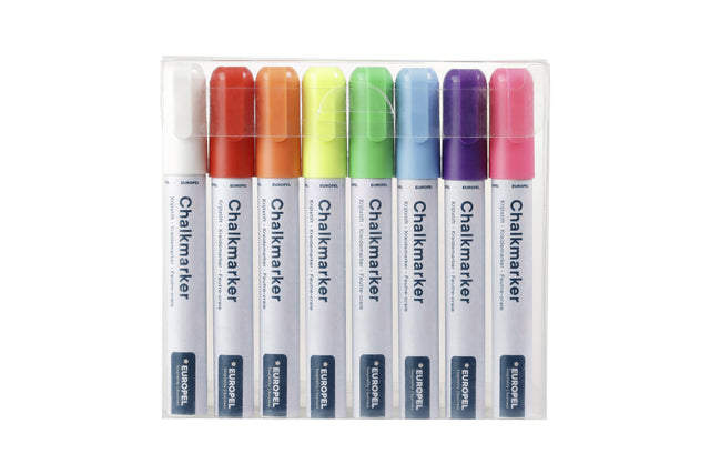 Europel - Krijtstift europel 6mm assorti etui 8 stuks
