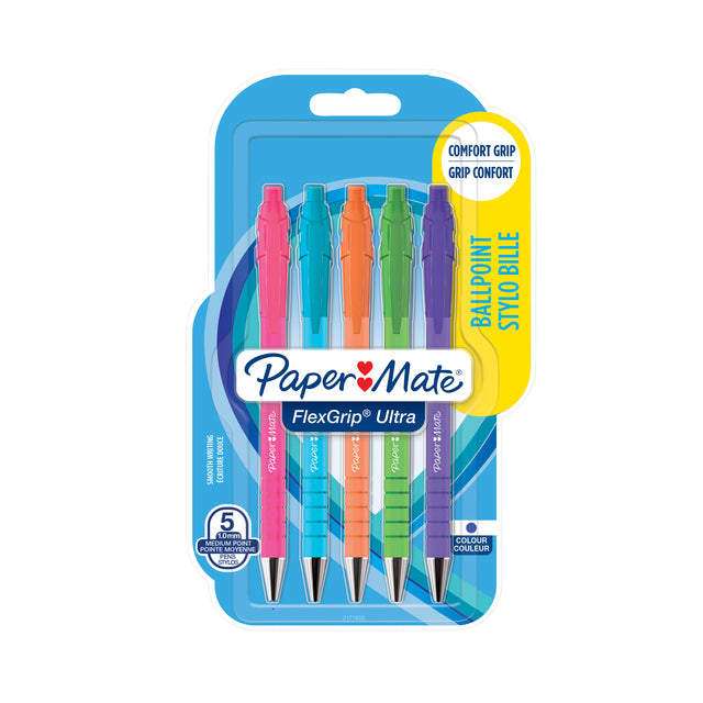 Stylo bille papermate flexgrip bouton poussoir lumineux fun