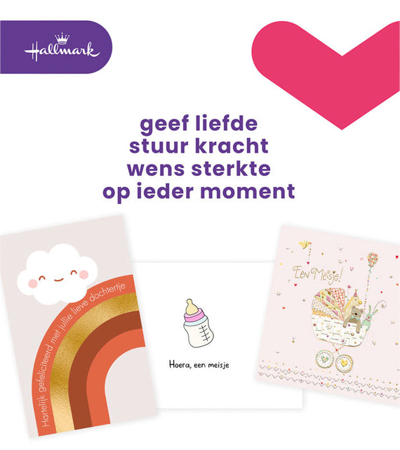 Hallmark - Wenskaart hallmark navulset geboorte dochter 6 st