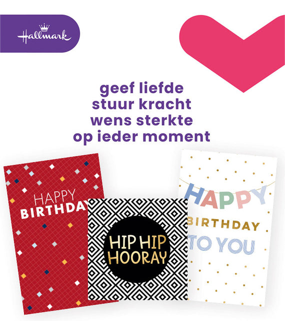 Hallmark - Wenskaart hallmark navulset engels verjaardag 6 st