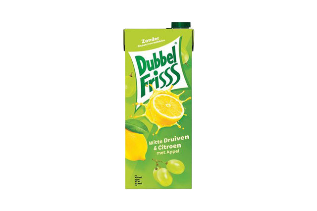 Dubbelfrisss - Fruitdrank dubbelfrisss witte druif citroen 1500ml